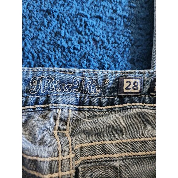 Miss Me Mid Rise Skinny Light Wash Embellished Denim Jeans-28 - Picture 9 of 11